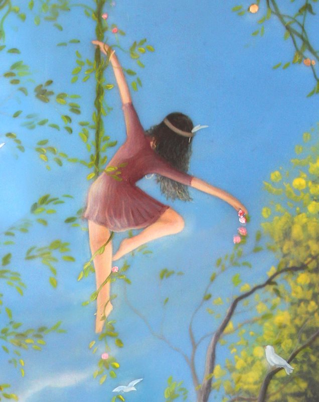 "Children of the Sun" Original Painting by fantasy fairy tale landscape artist Philippe Fernandez