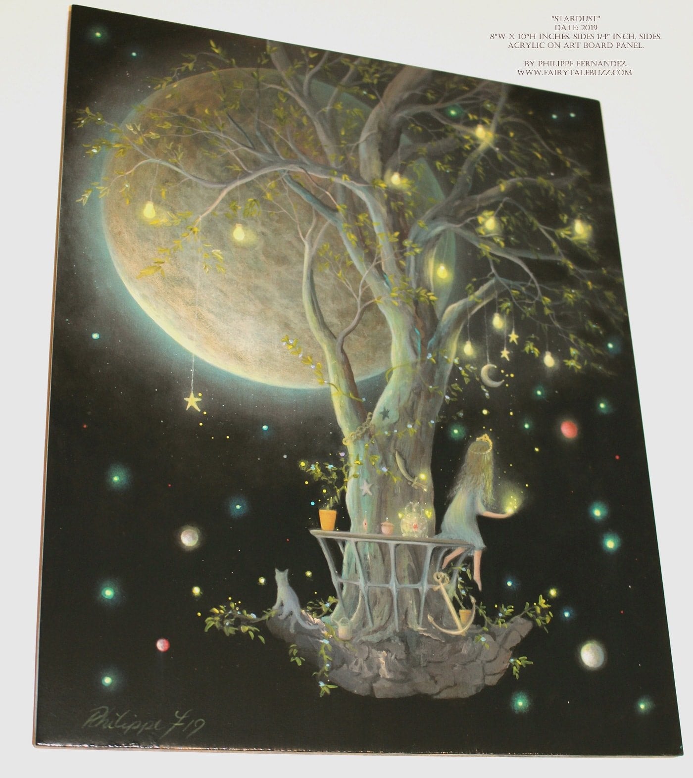 "Stardust" Original painting by fantasy fairy tale landscape artist Philippe Fernandez