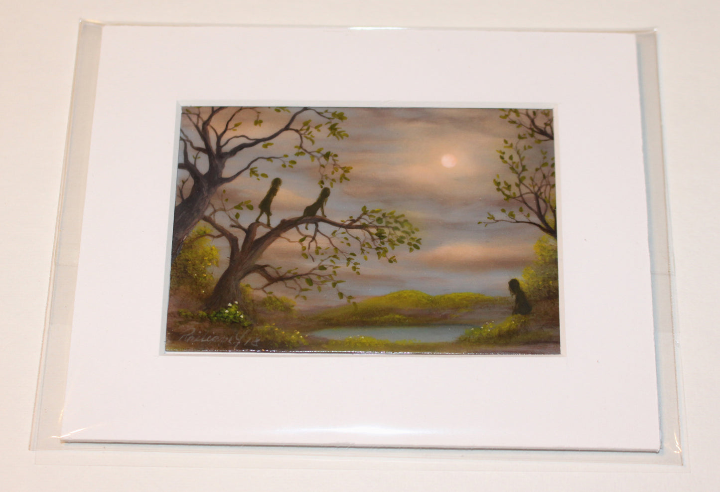 "Silver Lake" Original painting by fantasy fairy tale landscape artist Philippe Fernandez