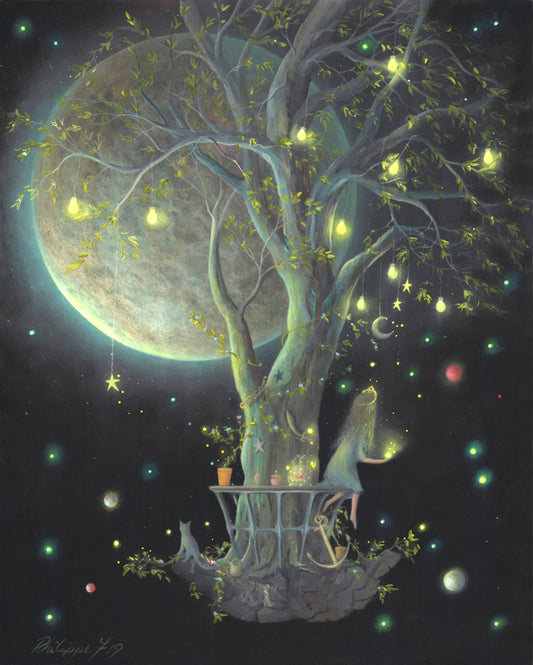 "Stardust" Original painting by fantasy fairy tale landscape artist Philippe Fernandez
