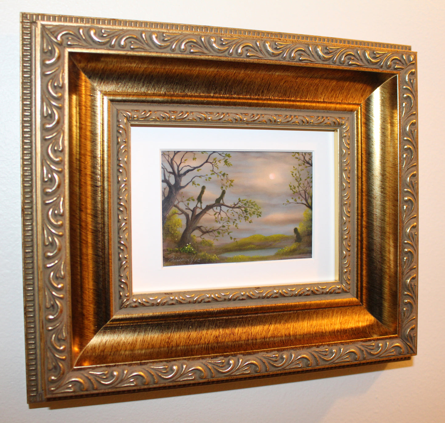 "Silver Lake" Original painting by fantasy fairy tale landscape artist Philippe Fernandez